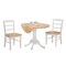 International Concepts Square 42 in Dual Drop Leaf Table with 2 Madrid Chairs, White/Natural, 42 W, 42 L, 29.5 in H, Wood K02-42DP-C2P-2 - alternate 3